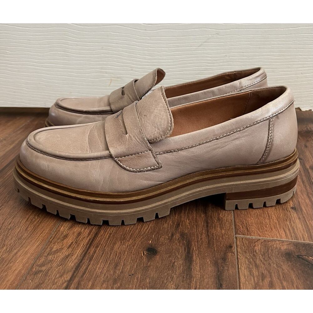 MIZ MOOZ Women's Legend Beige Antique Burnished Leather Lug Sole Loafer Shoes 40 - Picture 7 of 13